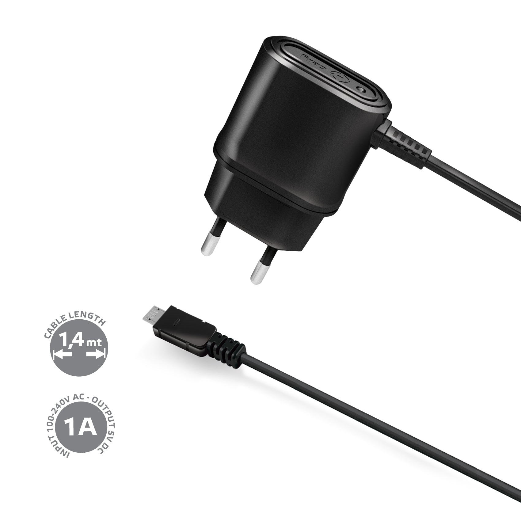 Celly TRAVEL CHARGER MICROUSB 1A/5W BLACK