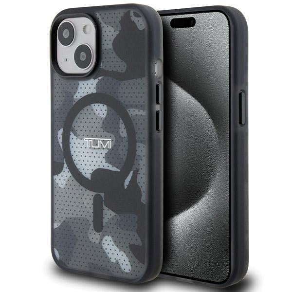 TUMI Hardcase 
Frosted MagSafe Transparent MESH CAMO iPhone 15 Black