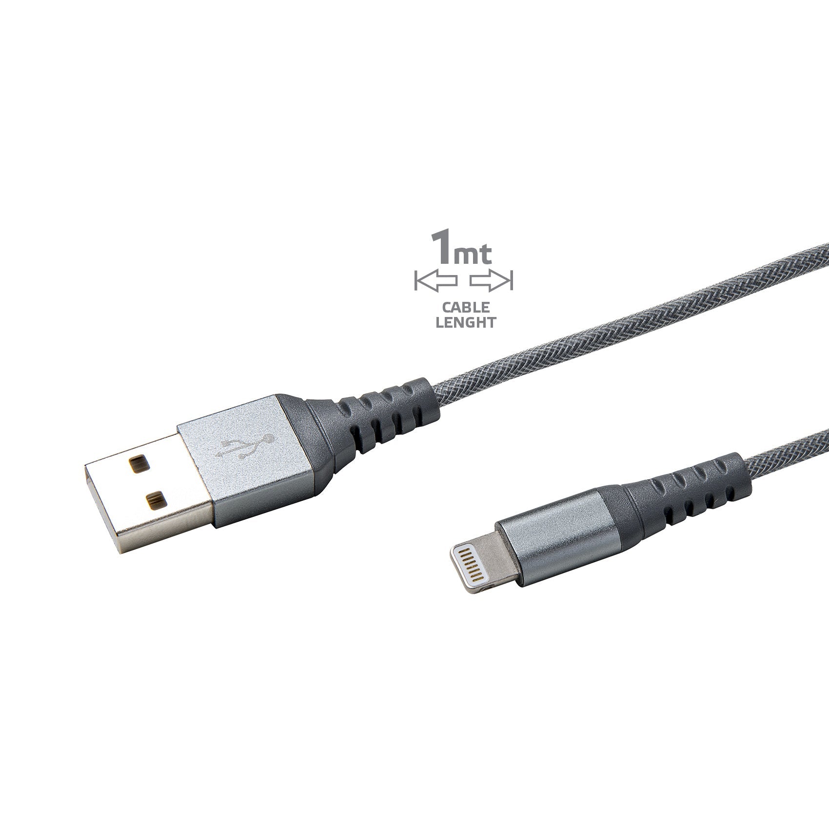 USB-A TO LIGHTNING NYLON 12W NYLON CABLE SILVER Extreme