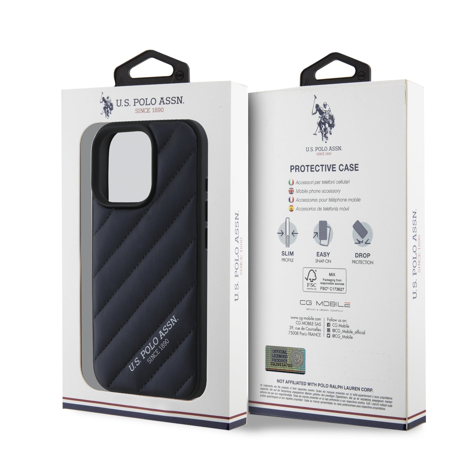 U.S. Polo Hardcase Quilted Classic Navy for iPhone 16 Pro