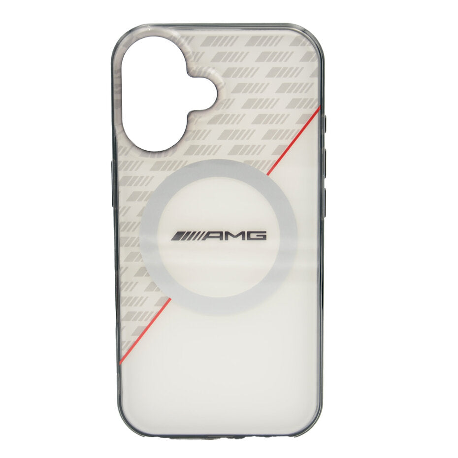 AMG AMHMP17S24HRDWR HardCase MagSafe Rhinestone Transparent Rhombs WHITE/RED iPhone 17