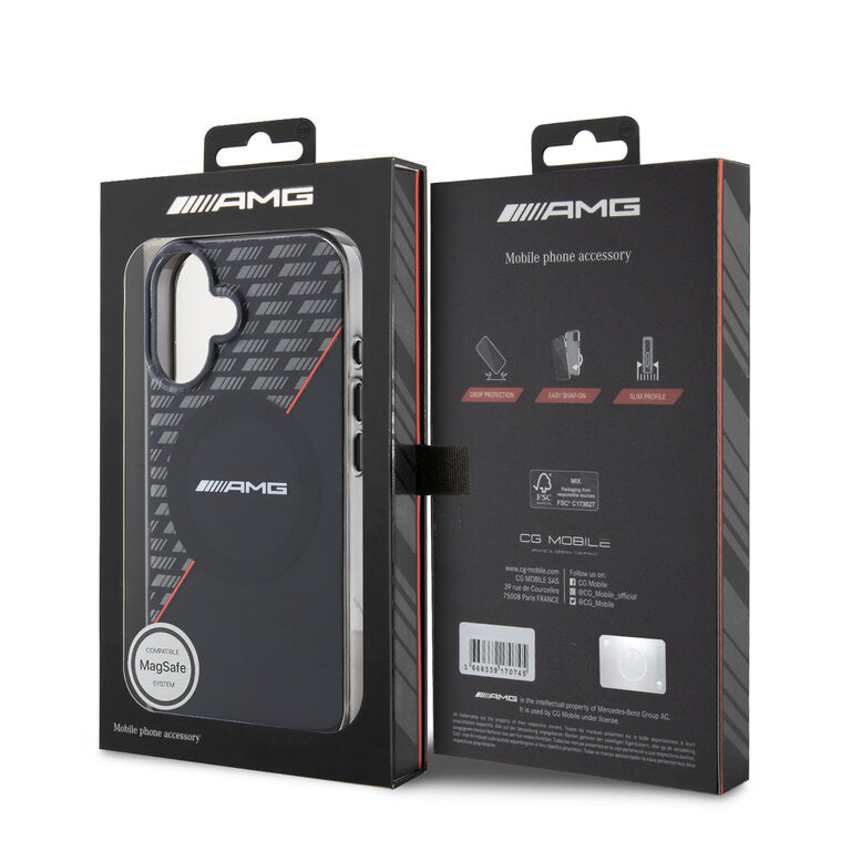 AMG AMHMP17S24HRDKR HardCase MagSafe Rhinestone Transparent Rhombs Black/RED iPhone 17