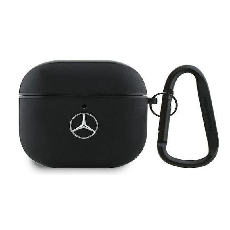 Mercedes MEAP2NCSLBK AirPods Pro 2 Leather Black Hard case Metal Logo & Hook