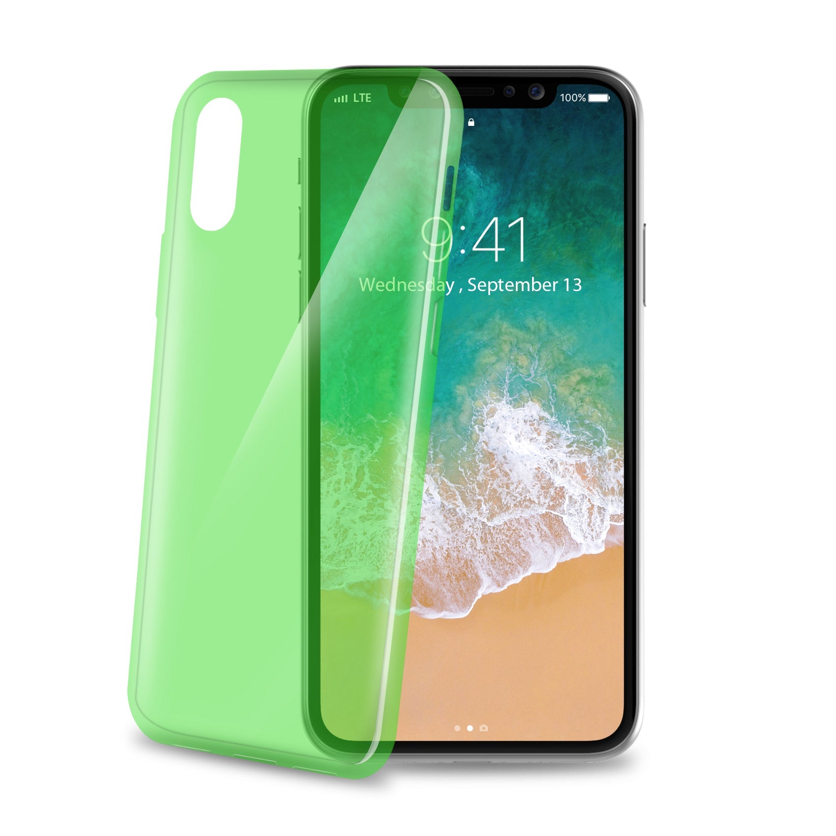 Celly Thin Smart Care Case iPhone X Green