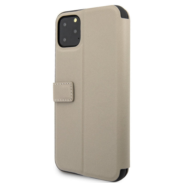 BMW BMFLBKSN65LLST iPhone 11 Pro Max Taupe Book type Book Case - Genuine Leather 