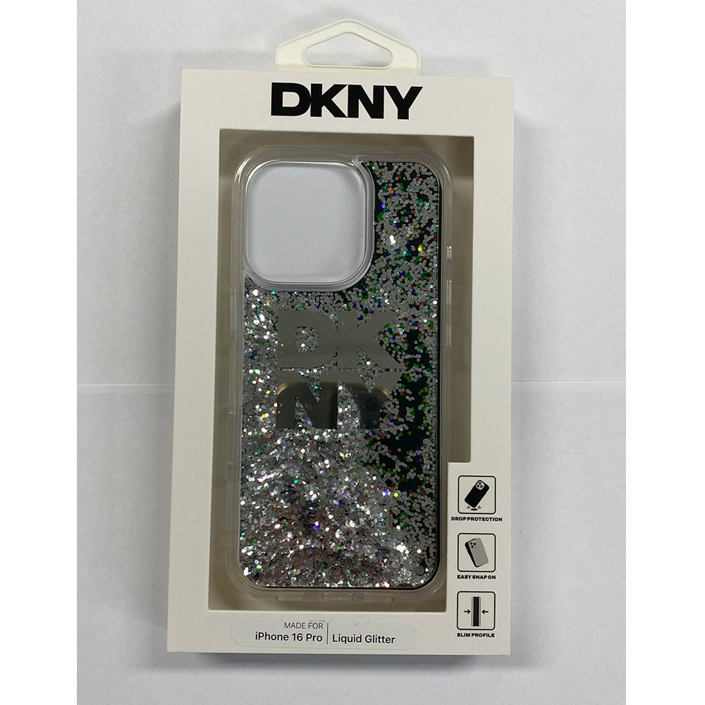 DKNY HC LIQUID GLITTERS W/ STACK LOGO BLACK iPhone 16 Pro