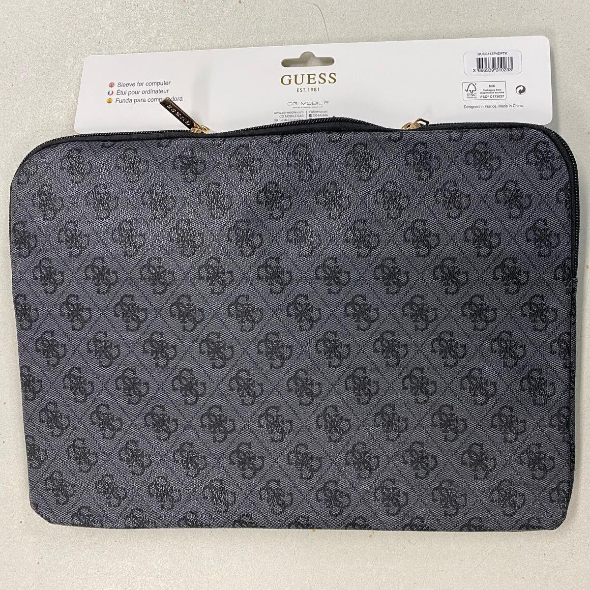 Guess  COMP. Sleeve 4G Zipper Pocket and Triangle Logo Black 14 