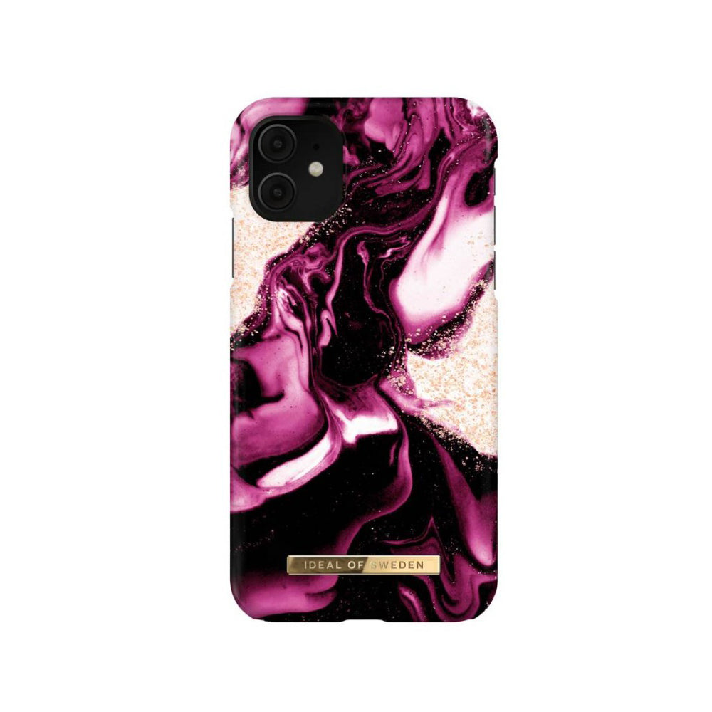 IDEAL OF SWEDEN Fashion Case iPhone 11/XR Golden Ruby Marble