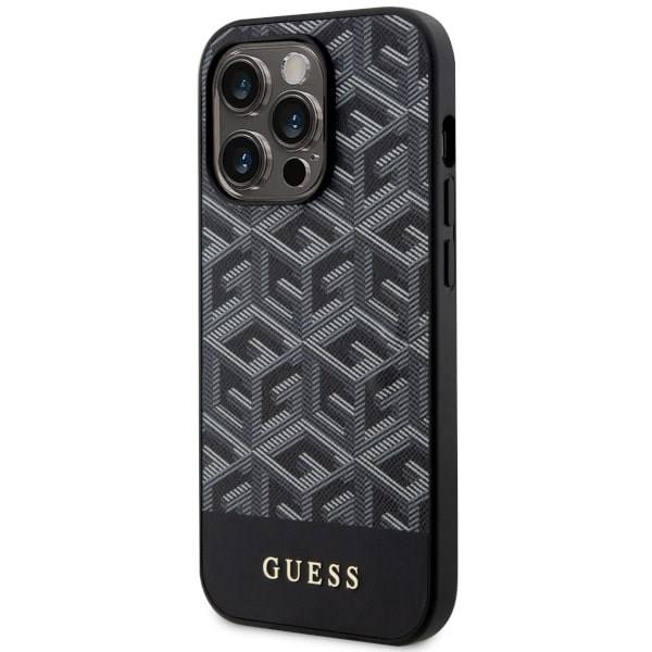 GUESS Hradcase MagSafe GCUBE PU Stripes Black iPhone 14 Pro