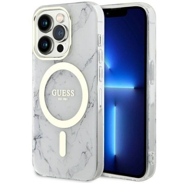 GUESS Hardcase MagSafe IML Marble White iPhone 13 Pro