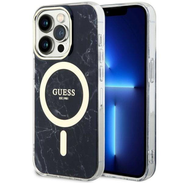 GUESS GUHMP14LPCUMAK HC MagSafe IML MARBLE Black iPhone 14 Pro