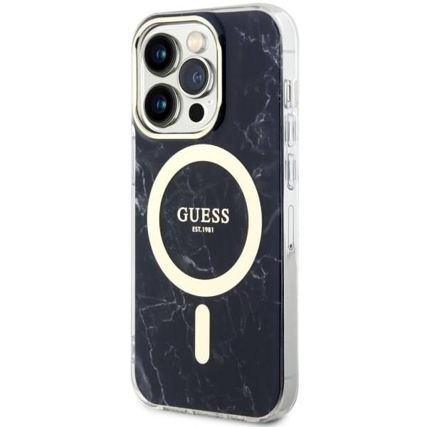 GUESS GUHMP14LPCUMAK HC MagSafe IML MARBLE Black iPhone 14 Pro