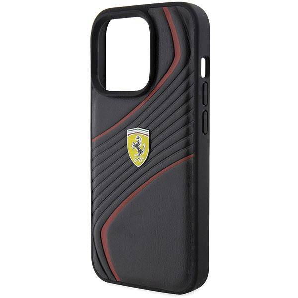 FERRARI Hardcase PU TWIST BLACK iPhone 15 PRO