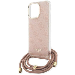 GUESS HC CROSSBODY CORD 4G Print Pink iPhone 15 Pro Max 