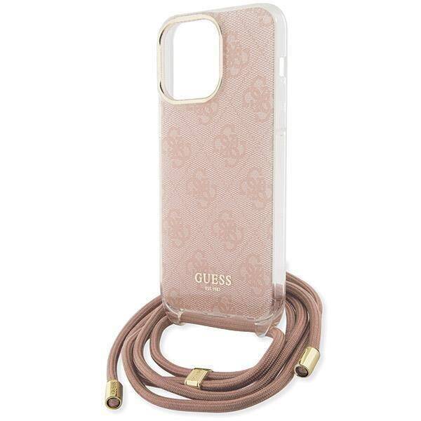 GUESS HC CROSSBODY CORD 4G Print Pink iPhone 15 Pro Max 