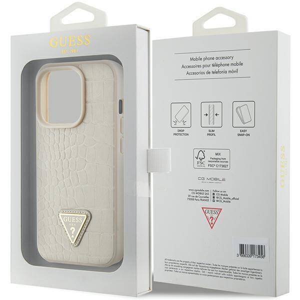 GUESS GUHCP15LPCRTHCD HC PU CROCO TRIANGLE LOGO GOLD iPhone 15 PRO