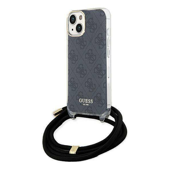 GUESS HC CROSSBODY CORD 4G Print Black iPhone 15 / 14 / 13