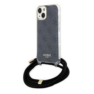 GUESS HC CROSSBODY CORD 4G Print Black iPhone 15 / iPhone 14 / iPhone 13 