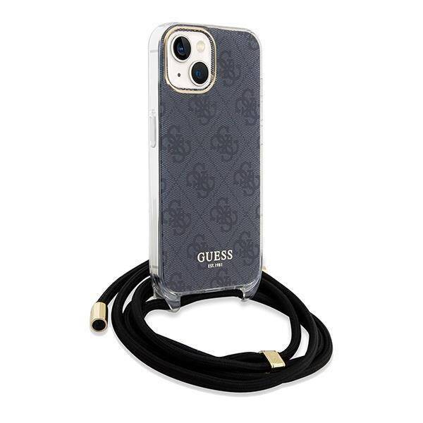 GUESS HC CROSSBODY CORD 4G Print Black iPhone 15 / iPhone 14 / iPhone 13 