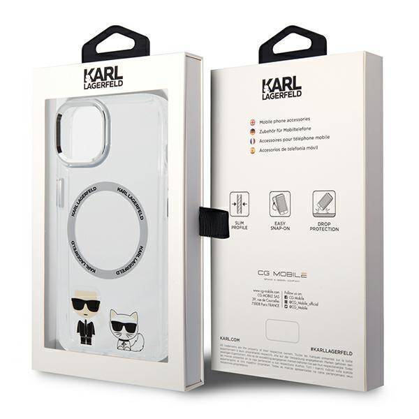 Karl Lagerfeld KLHMP14MHKCT iPhone 14 Plus hardcase transparent Karl & Choupette Aluminium Magsafe