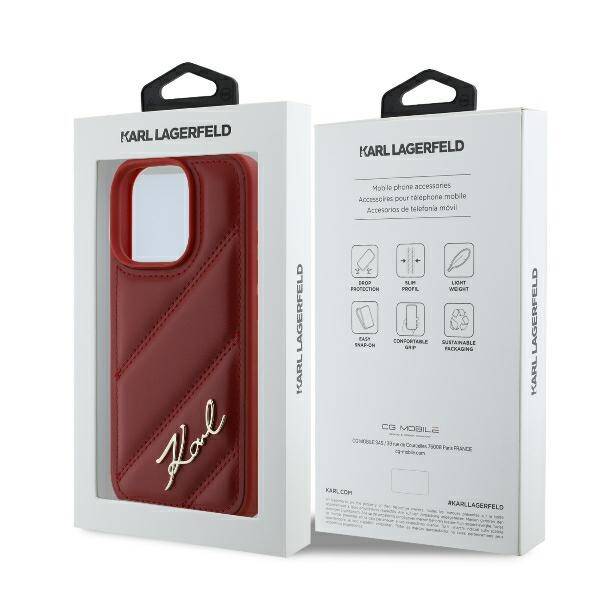 Karl Hardcase PU Quilted Signature
 Red iPhone 16 Pro Max