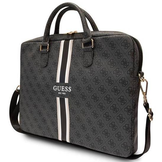 GUESS Comp. Bag 4G Stripes schwarz 16