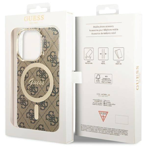 Guess GUHMP13LH4STW iPhone 13 Pro brown hardcase 4G MagSafe