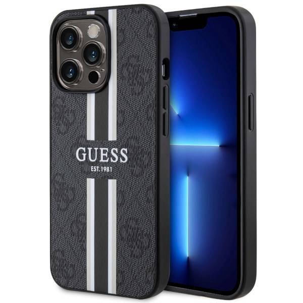 GUESS HC MagSafe 4G PRINTED STRIPES BLACK iPhone 13 Pro