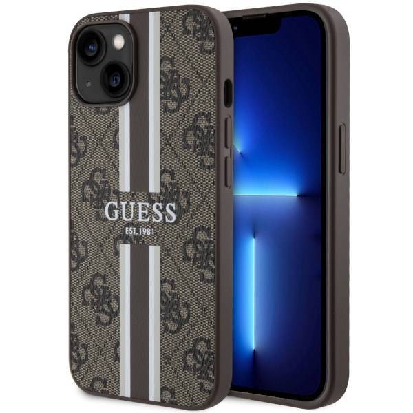 GUESS HC MagSafe 4G PRINTED STRIPES BROWN iPhone 14 Plus