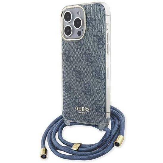 GUESS HC CROSSBODY CORD 4G Print Blue iPhone 15 Pro