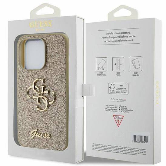 GUESS GUHCP15LHG4SGD HC FIXED GLITTER BIG 4G GOLD iPhone 15 Pro