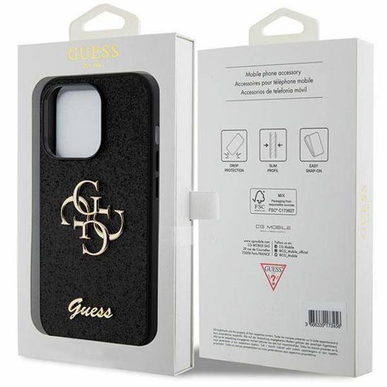 GUESS GUHCP15LHG4SGK HC FIXED GLITTER BIG 4G BLACK iPhone 15 PRO