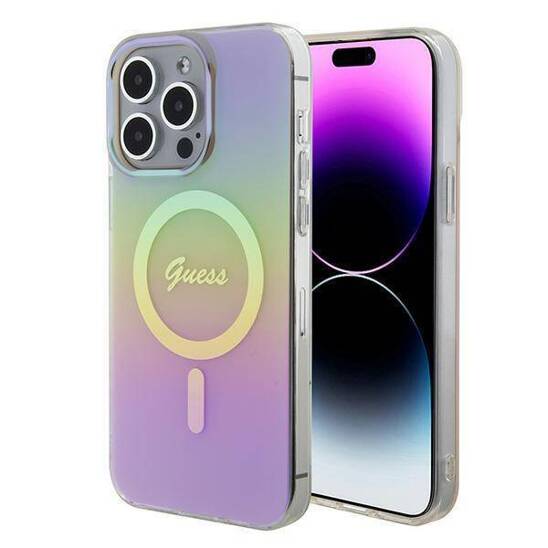 GUESS HC IML MagSafe IRIDESCENT PINK iPhone 15 PRO