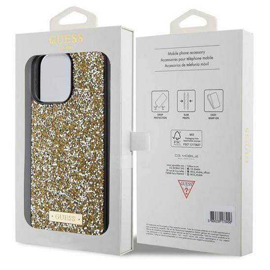 GUESS HC RHINESTONE METAL LOGO YELLOW iPhone 15 Pro