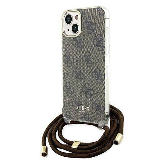 GUESS HC CROSSBODY CORD 4G Print Brown iPhone 15 / 14 / 13
