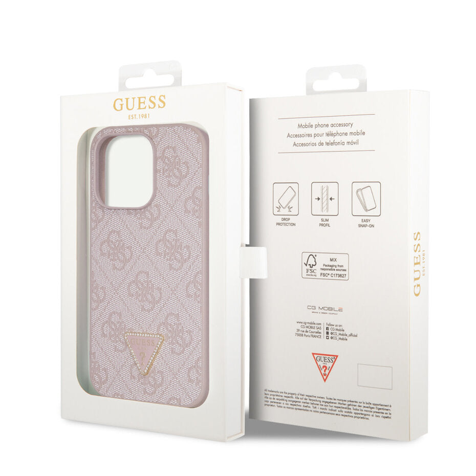 Guess GUHCP14LP4TDPP iPhone 14 Pro Hardcase - 4G Logo Strass - Pink