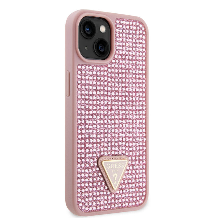 Guess Hardcase Rhinestone Tringle Pink iPhone 15