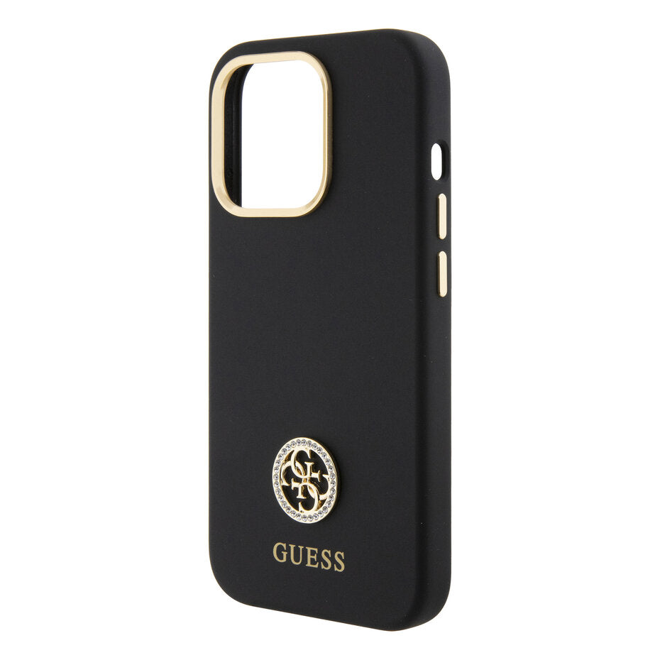 Guess GUHCP16SM4DGPK Hardcase for iPhone 16 black hardcase Silicone Logo Strass 4G