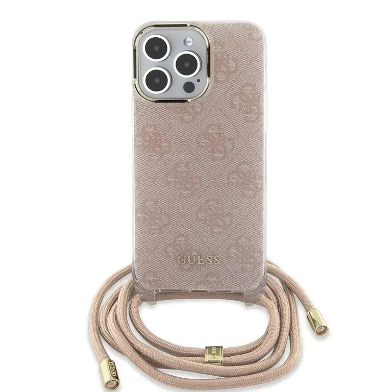 Guess Hardcase Crossbody cord 4G print Pink iPhone 16