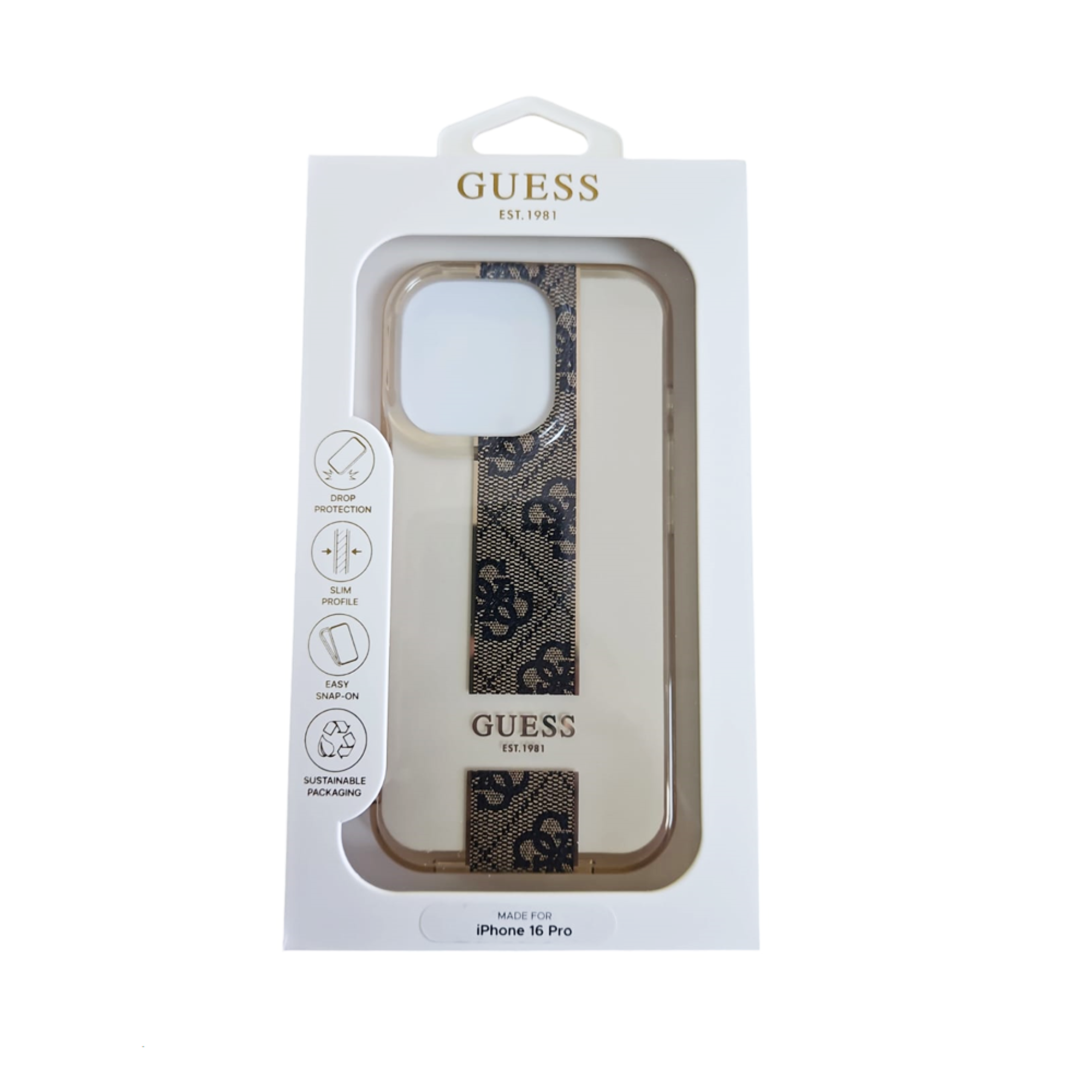 Guess GUHCP16XHS4PPW iPhone 16 Pro Max Case - IML 4G Stripe - Brown