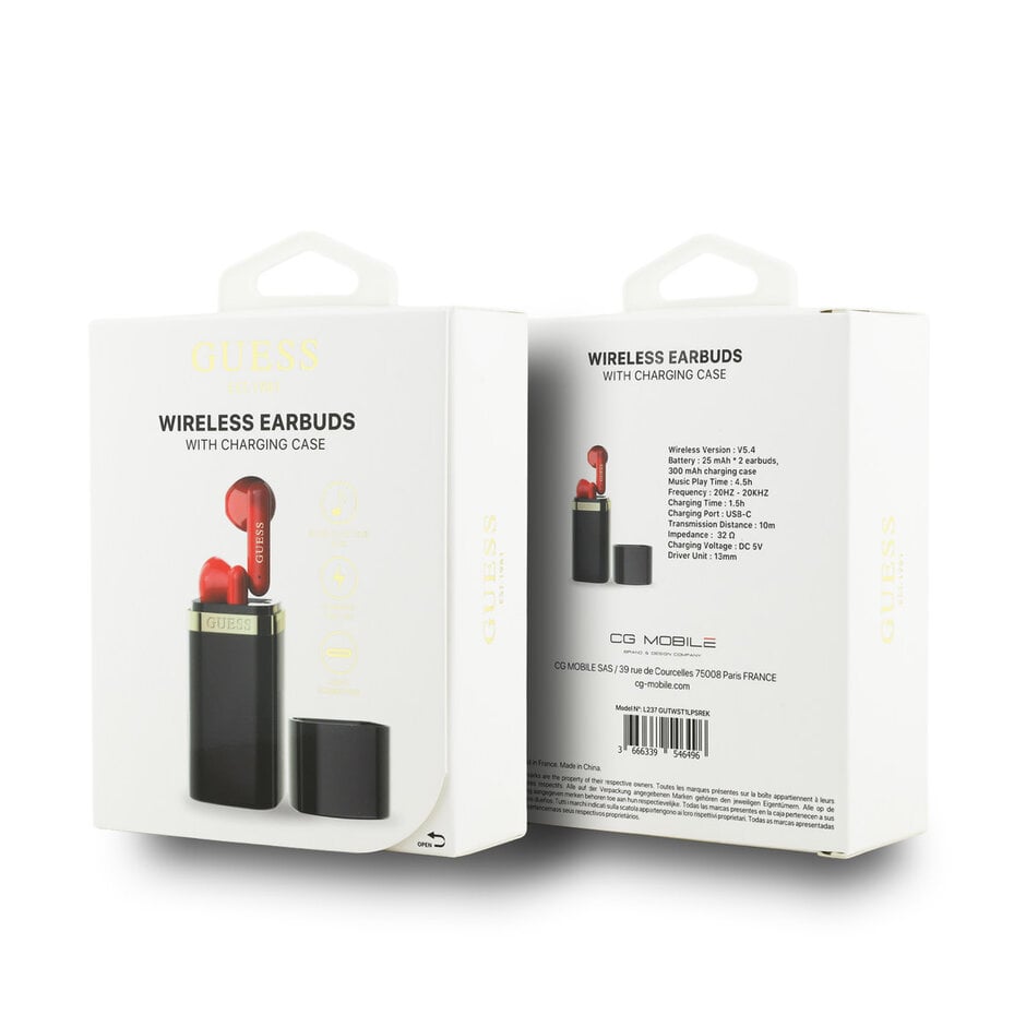 Guess TWS Lipstick with Red Earbuds - Black