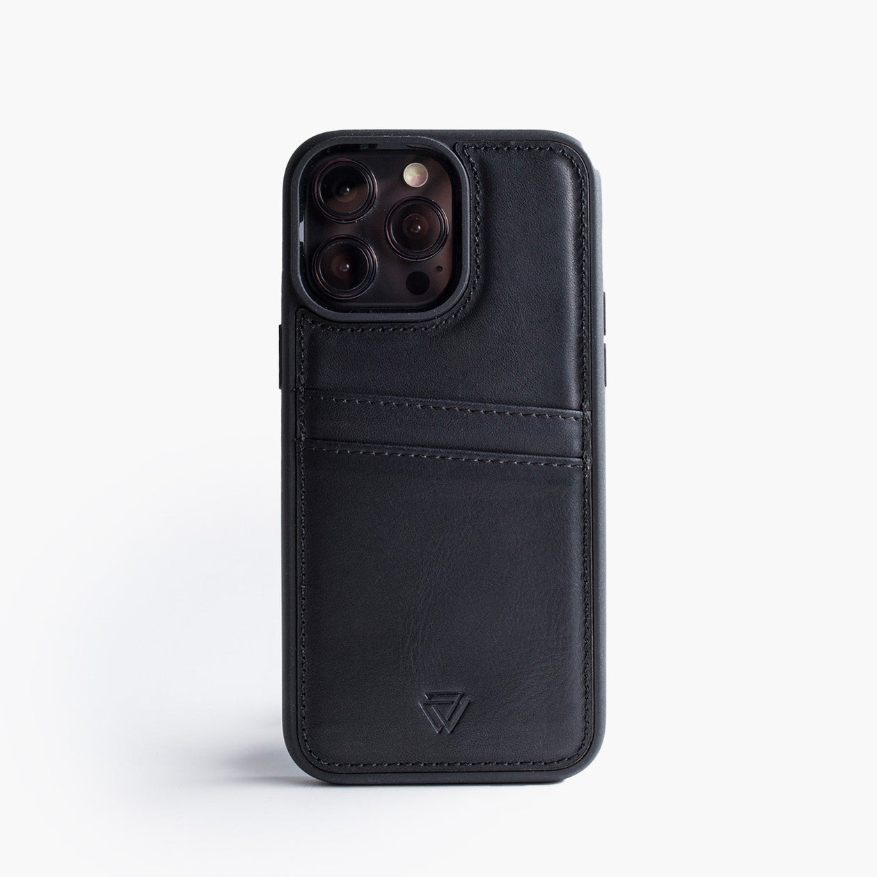 Wachikopa Leather Back Cover C.C. Case for iPhone 16 Plus Black