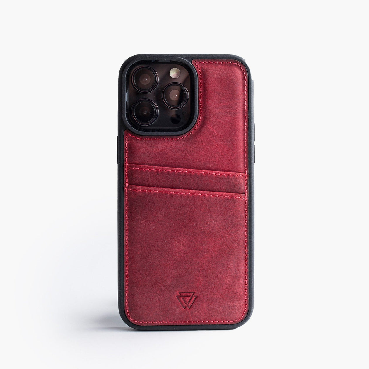 Wachikopa Leather Back Cover C.C. Case for iPhone 16 Pro Red