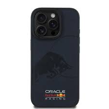 Red Bull Leather Meshed Debossed Bull MagSafe for iPhone 16 Pro Max Navy Blue