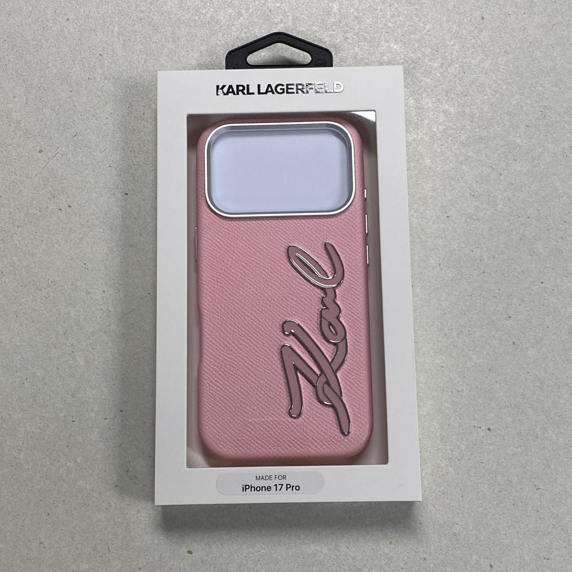 KARL KLHCP17LPGFKSRSP HardCase FW GRAINED PU W/ SIGNATURE Logo Pink iPhone 17 Pro