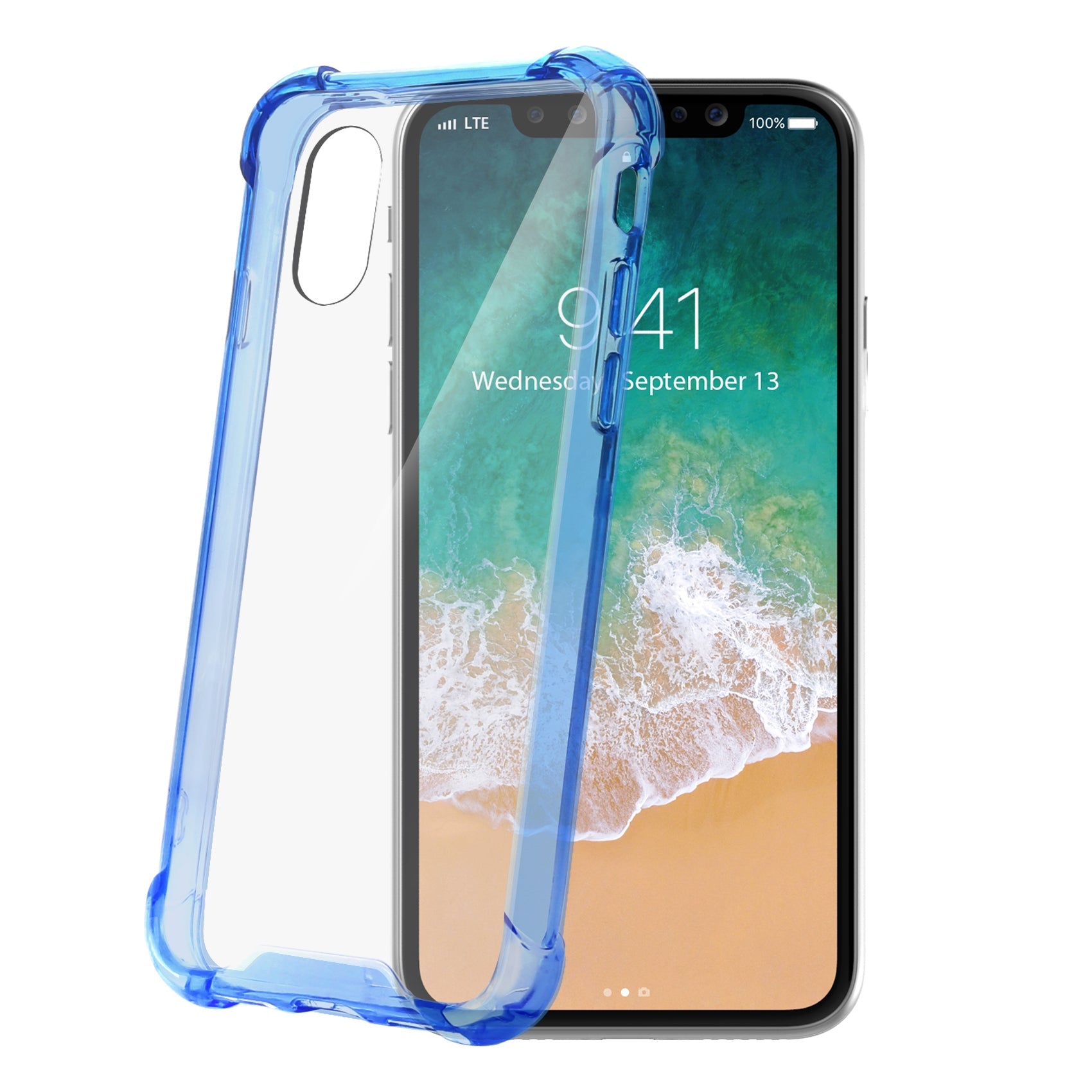 Celly Panzerabdeckung iPhone X/XS L.Blue