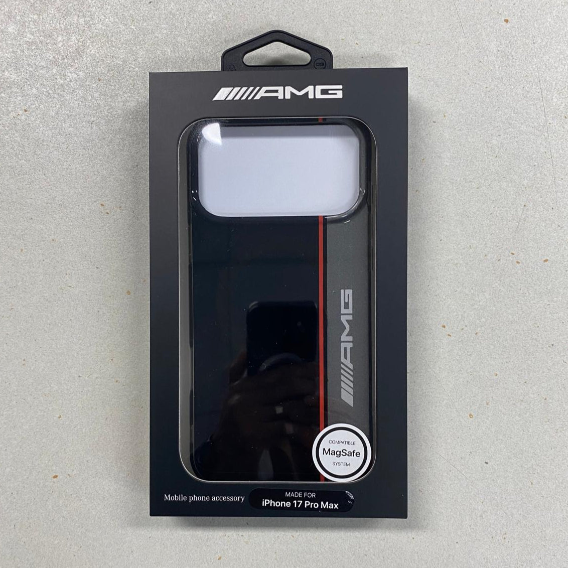 AMG AMHMP17X24HVTLK HardCase MagSafe Rhinestone Transparent Bow LINES Black iPhone 17 Pro Max