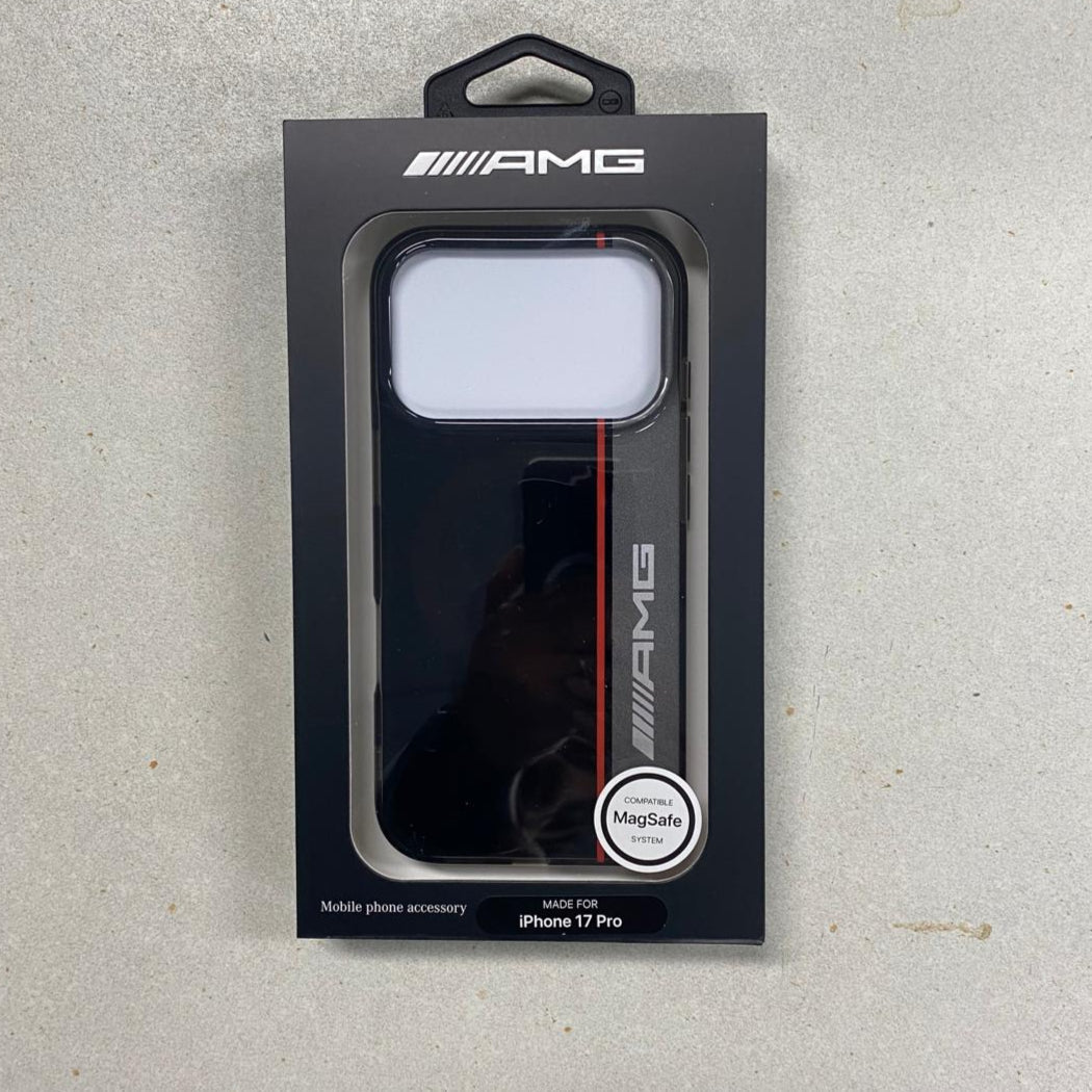AMG AMHMP17L24HVTLK HardCase MagSafe Rhinestone Transparent Bow LINES Black iPhone 17 Pro