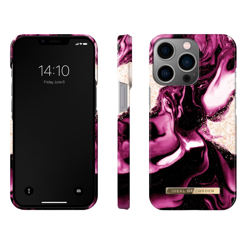 IDEAL OF SWEDEN Fashion Case iPhone 14 pro Golden Ruby Marble