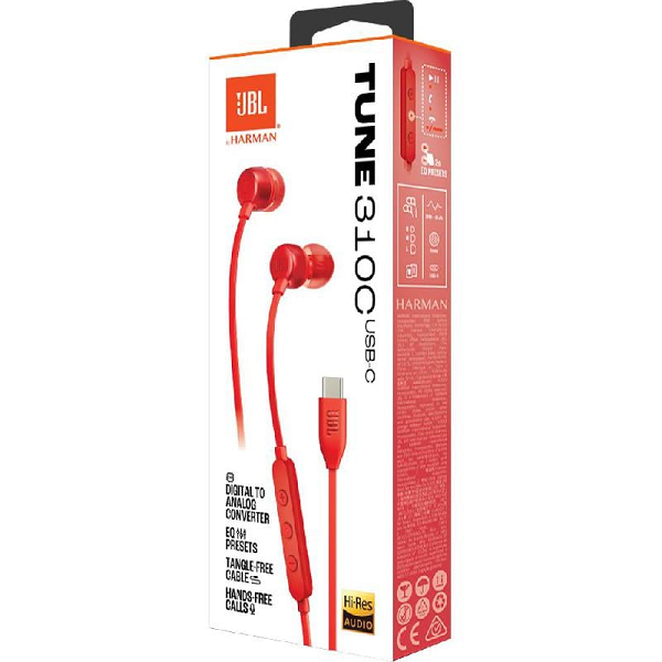 JBL TUNE 310C USB-C in-ear headphones Red